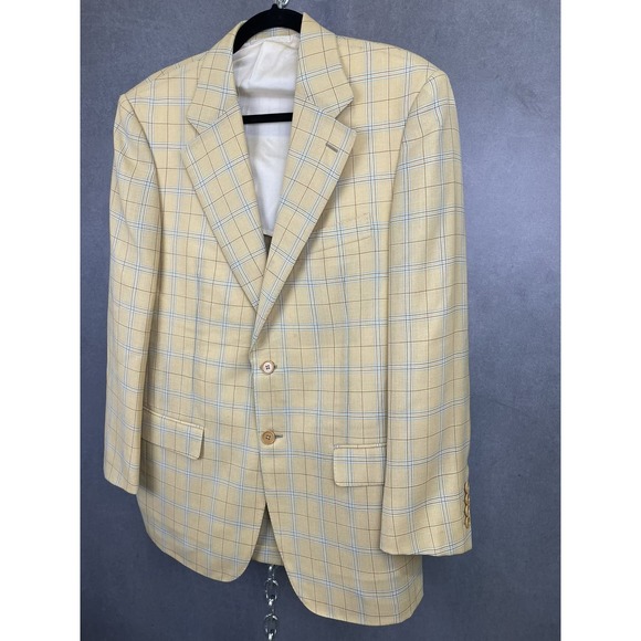 Vintage Lanvin 100% Wool Plaid Oversized Blazer Size 48 - Picture 5 of 15